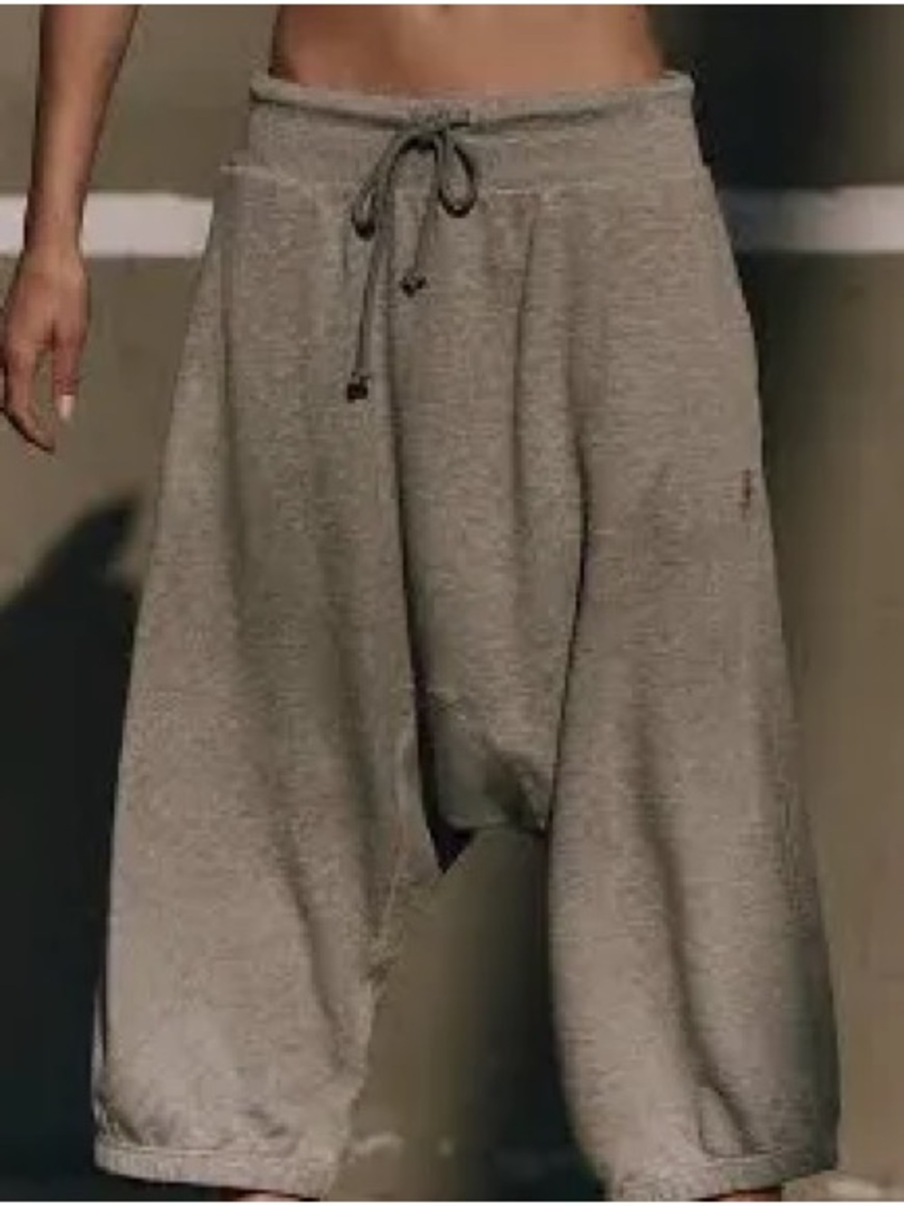 Free People. NWT. Cotton/ Poly Drop Waist Harem Pants. Heather Gray. Medium.
